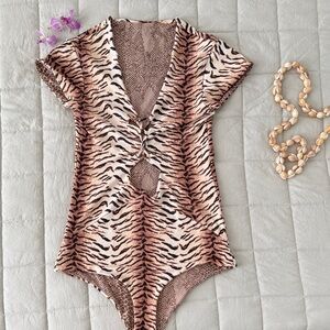 Acacia Swimwear Tiger Print One-piece